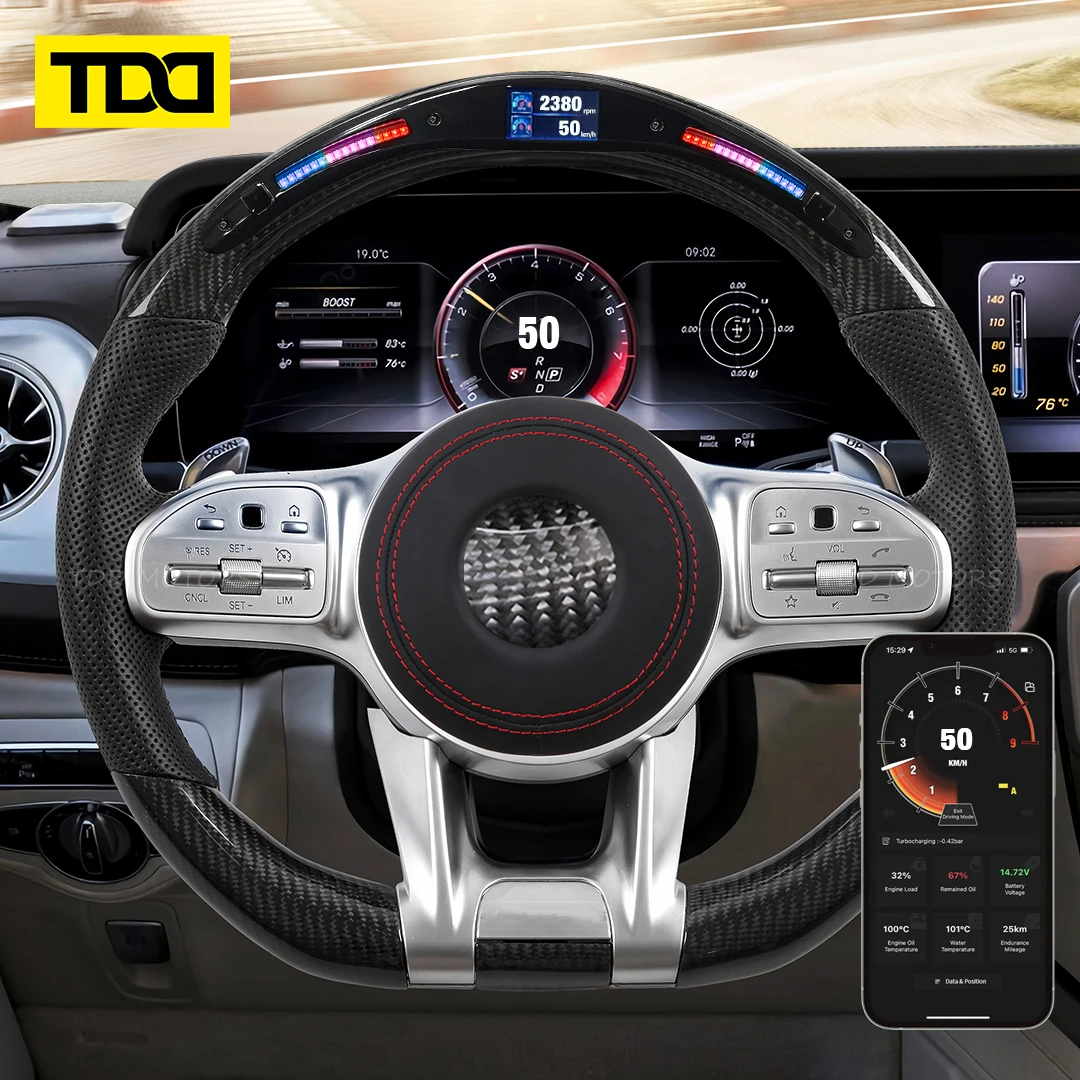 

For Benz AMG 2020 Carbon Fiber Steering Wheel Customized Smart Galaxy Pro LED Steering Wheel