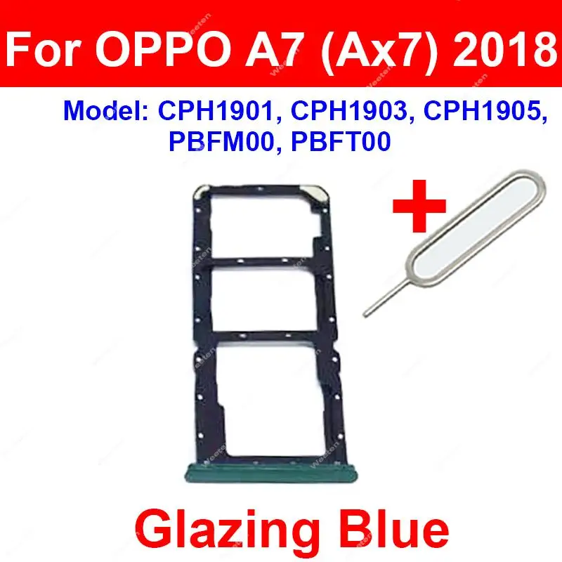 For OPPO A7 AX7 2018 A8 4G A9 A9x 2019 2020 A11 A11X A11s  Card Slot Reader Adapter Sim Card Tray Holder Replacement Parts