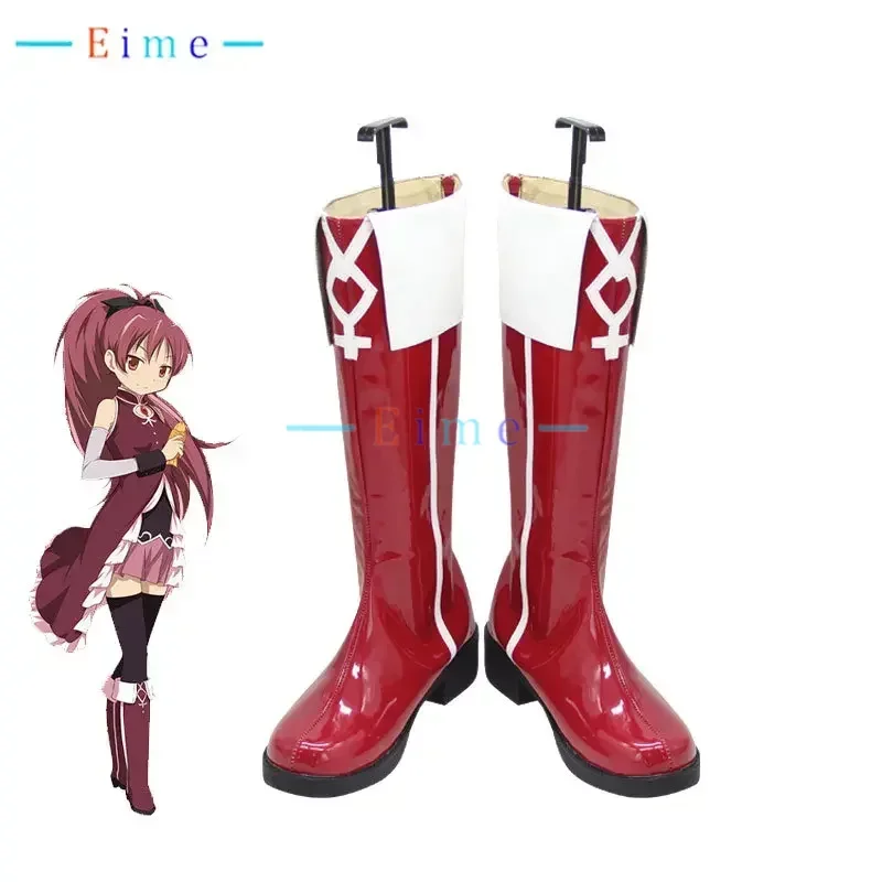 

Sakura Kyouko Cosplay Shoes Anime Puella Magi Madoka Magica Cosplay Prop PU Leather Shoes Halloween Carnival Boots Custom Made