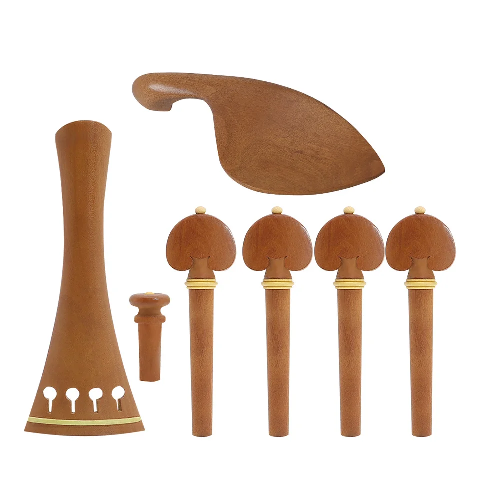 

1 set 1 Set 4/4 Violin Spare Parts Jujube Wood Accessories Kit Chinrest Tailpiece Endpin Peg Replacement For Violin Fittings