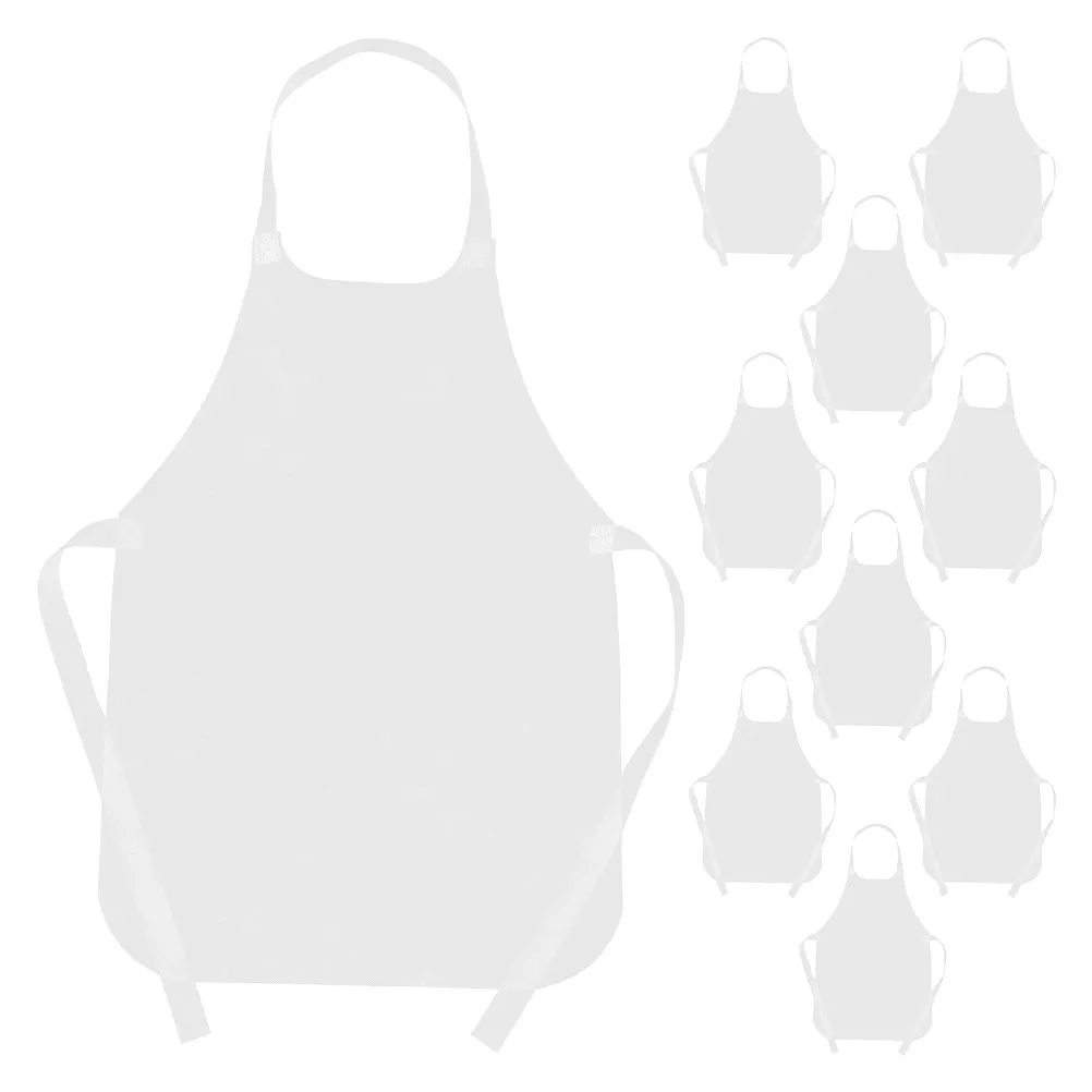 

20 шт. детских фартуков для рисования, белые, из нетканого материала, с регулируемыми лямками, для творчества, рукоделия, приготовления пищи, водонепроницаемые