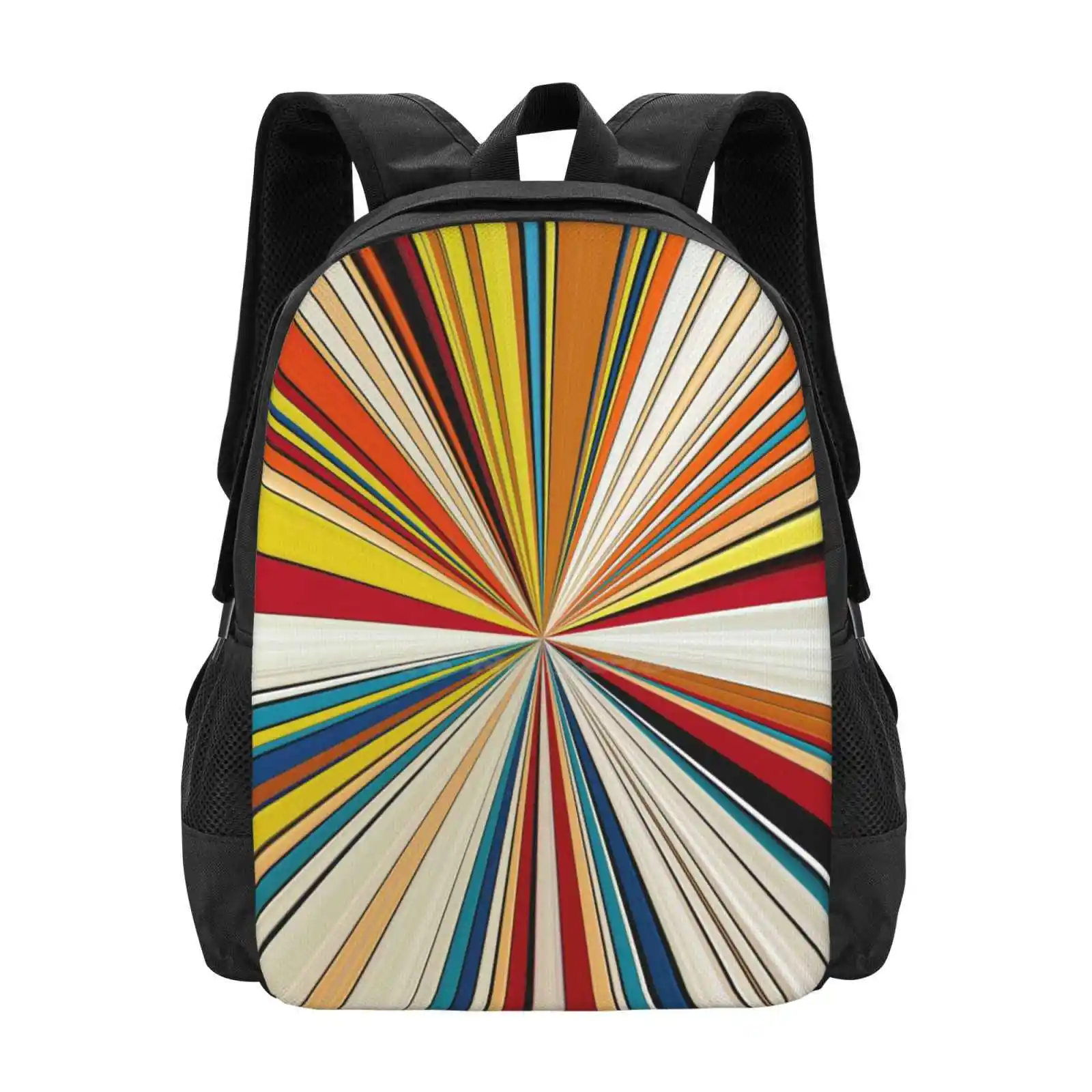 Rays Of The Sun 1 Hot Sale Schoolbag Backpack Fashion Bags Rays Sun Yellow Abstraction Multicolored