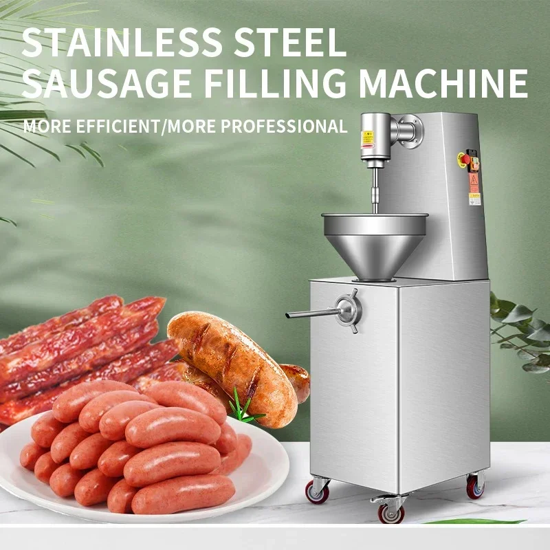 Fully Automatic Stainless Steel Sausage Filling Machine Commercial Vertical Spiral Filling Meat Products Sausage Processing