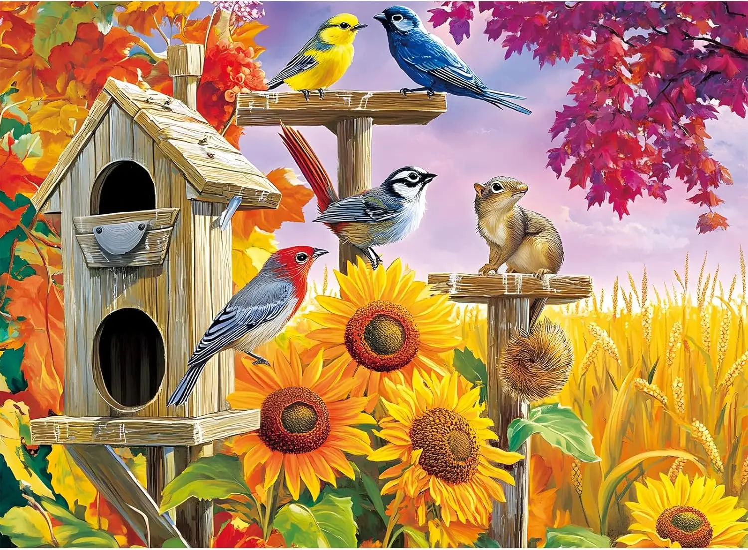 

300 Piece Jigsaw Puzzle for Adults, Farm Birds, Large Pieces, 20.5 x 15 in