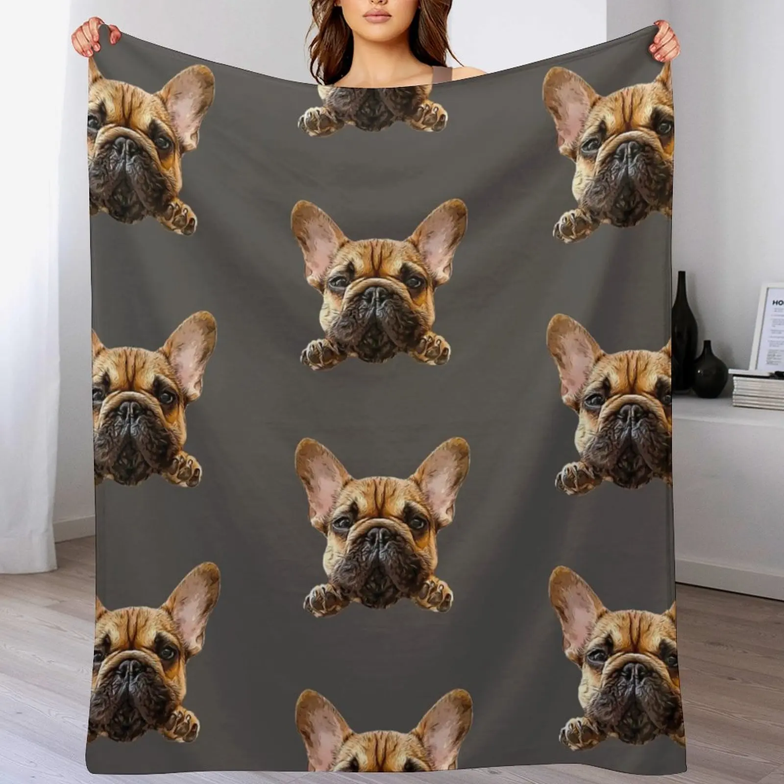 

French Bulldog Frenchie Cuteness Throw Blanket Blankets Sofas Of Decoration Multi-Purpose Luxury Throw Furry Blankets