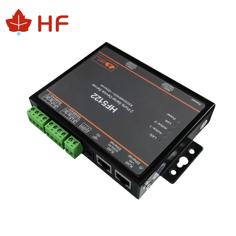 Convertidor IOT Serial a Ethernet FreeRTOS, transmisión de 2 puertos, servidor Serial, modbusrtu HF5122RJ45 RS232/485/422 a módulo tcp