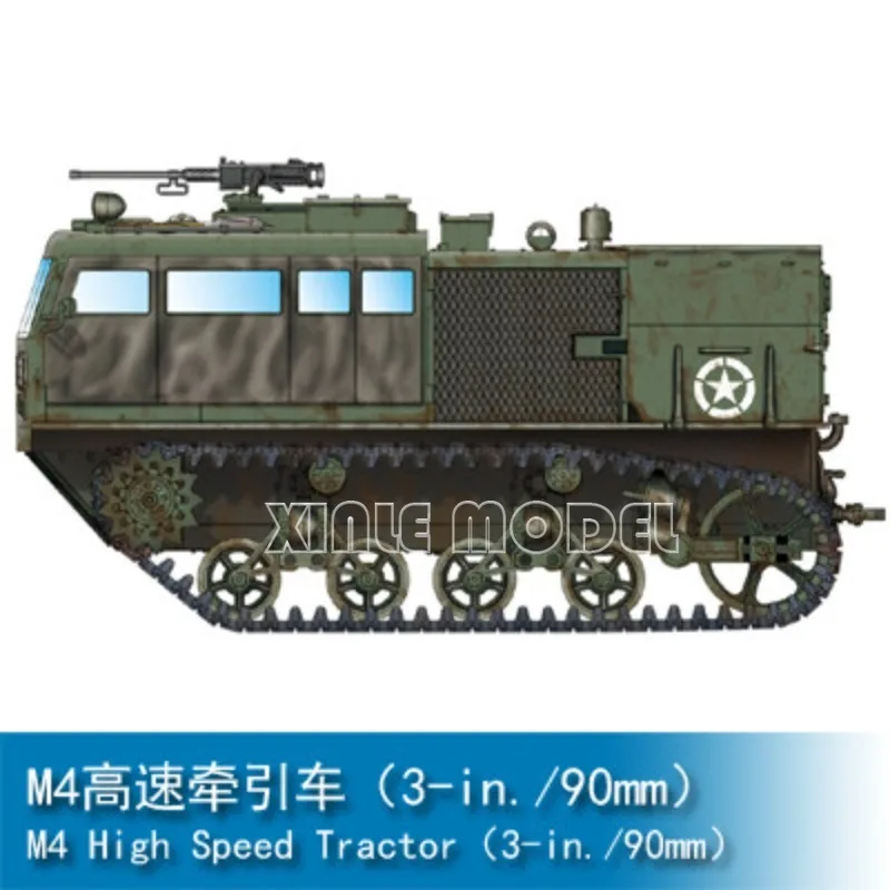 Trumpeter Plastic Assembly Model Kit 82920 M4 High Speed Tractor (3-in./90mm) 1/72
