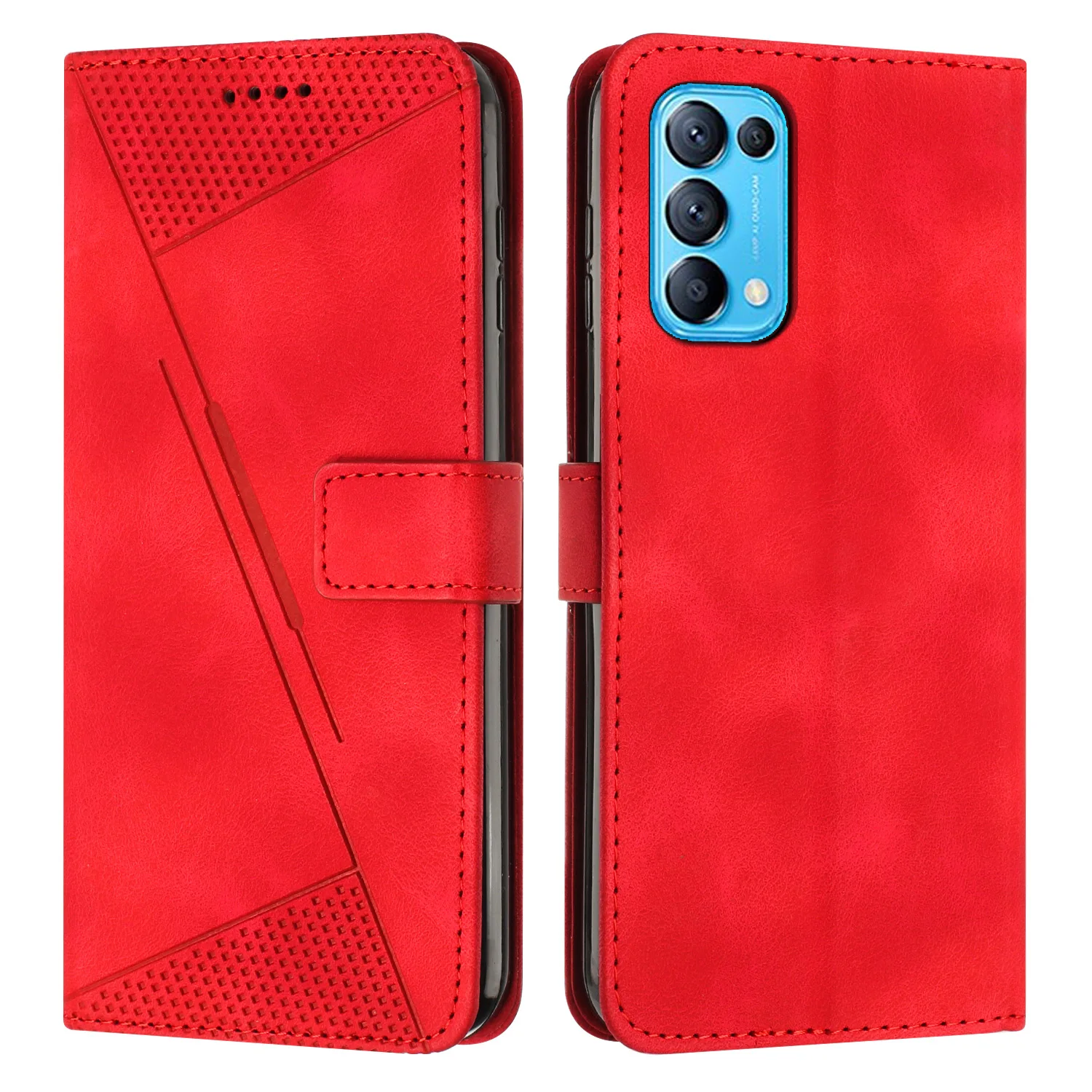 

Однотонные кожаные чехлы с линиями для Oppo F25 F23 F19 Pro Plus Find X5 X3 Lite Realme Narzo 60x N53 50, откидной Магнитный чехол для телефона