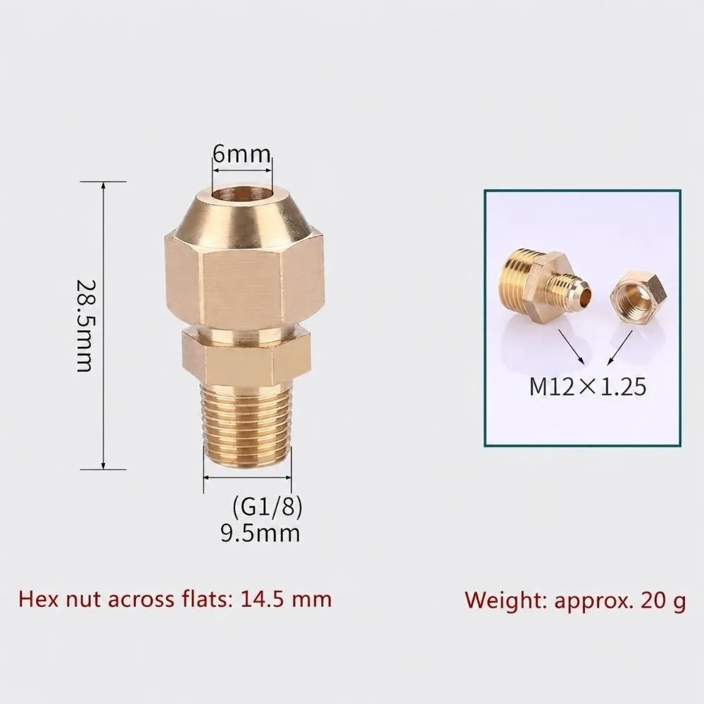 Brass Flare Adapter Gold 1/4
