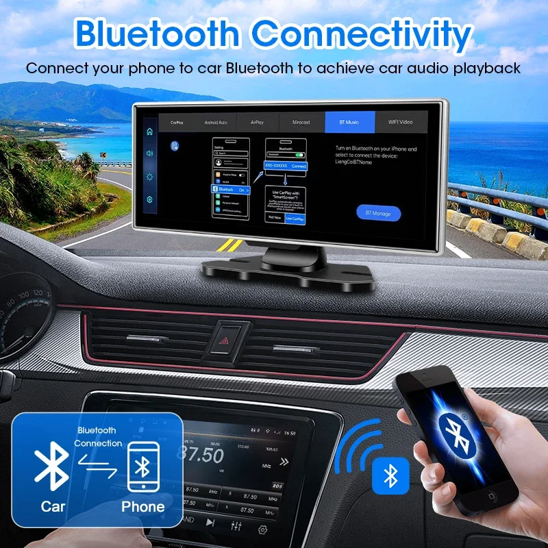 سيارة سيارة سيارة كاميرا داش ، من من من الأمام والخلف كاميرا الرؤية ، مسجل فيديو رقمي للسيارة ، نظام تحديد المواقع والملاحة ، بلوتوث ، FM ، مسجل فيديو لوحة القيادة #5