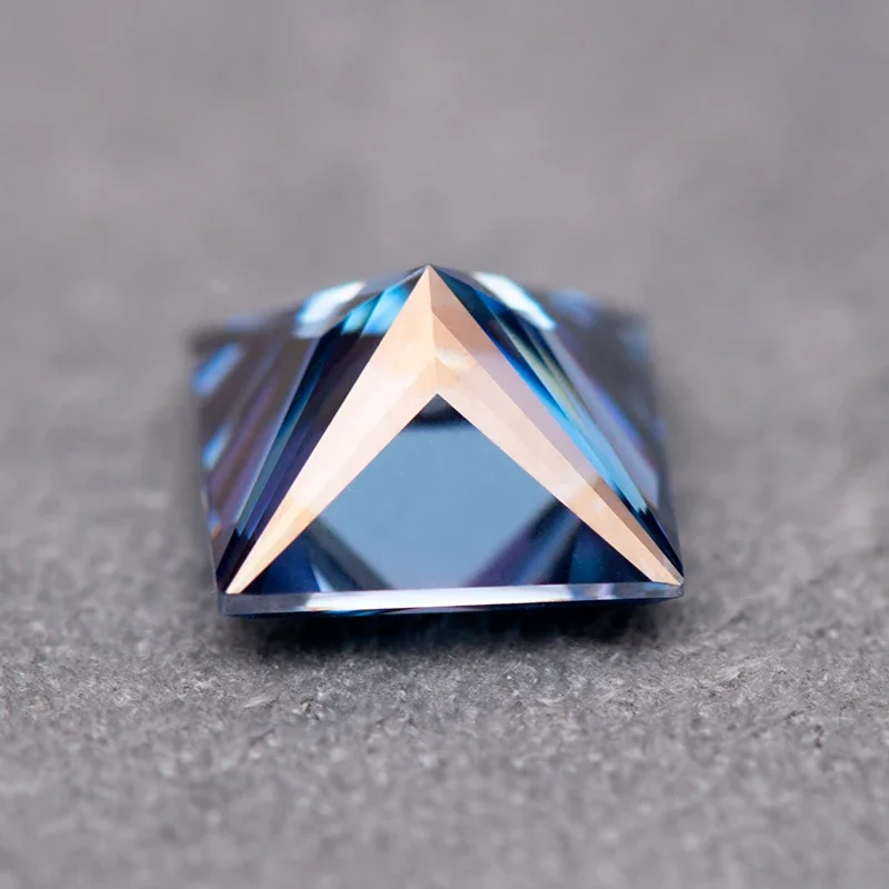 Moissanite Stone Princess Cut Sapphire Blue Colour VVS1 with GRA Certificate for Gemstone Charms Top Jewelry Making Materials
