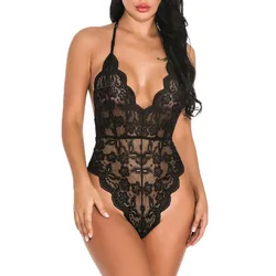 Erotic Lace Teddy Women's Lingerie Bodysuits Push Up Bras Sexy Exotic Clothing Lace Bow Ladies Pajamas Sexy Babydoll Bodysuits