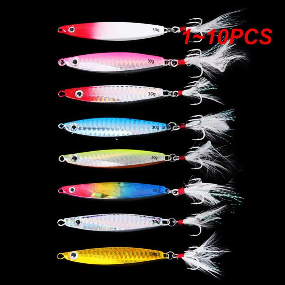 1~10PCS False Bait Bionic Scratch Proof Bottom Strong Penetration Dorsal Fin Hook Smooth Abdomen Material