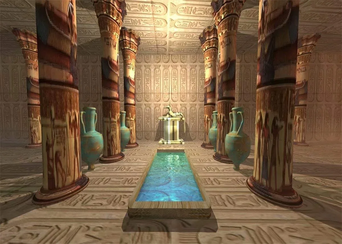 

Egyptian Temple Ancient Egypt Temple to The Egyptian God Anubis Tomb party photo background photography backdrop studio props
