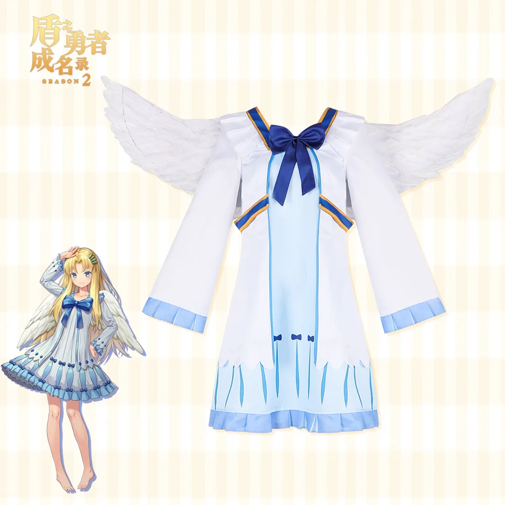 Filo Косплей Ангел Платье Костюм Парик Крылья Аниме Tate no Yuusha no Nariagari Rising of Shield Hero Raphtalia Косплей Женский Костюм