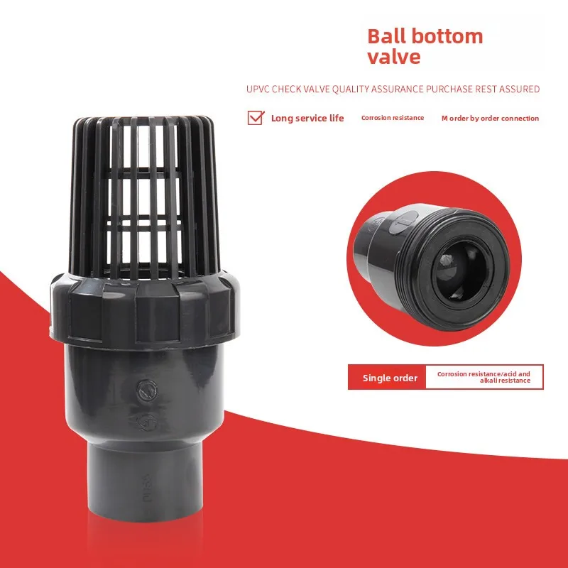 

UPVC/PVC Single Make Bottom Valve/filter Valve/end Point Check Valve/plastic Bottom Valve DN15-DN50