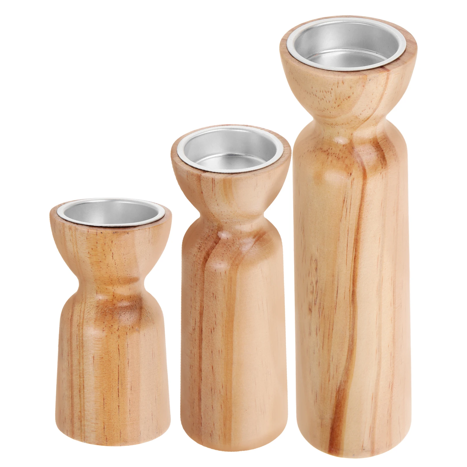 

3Pcs Rustic Wood Holder Tealight Stand Wedding Birthday Party Decorative Table Ornaments Wood Tealight Holder