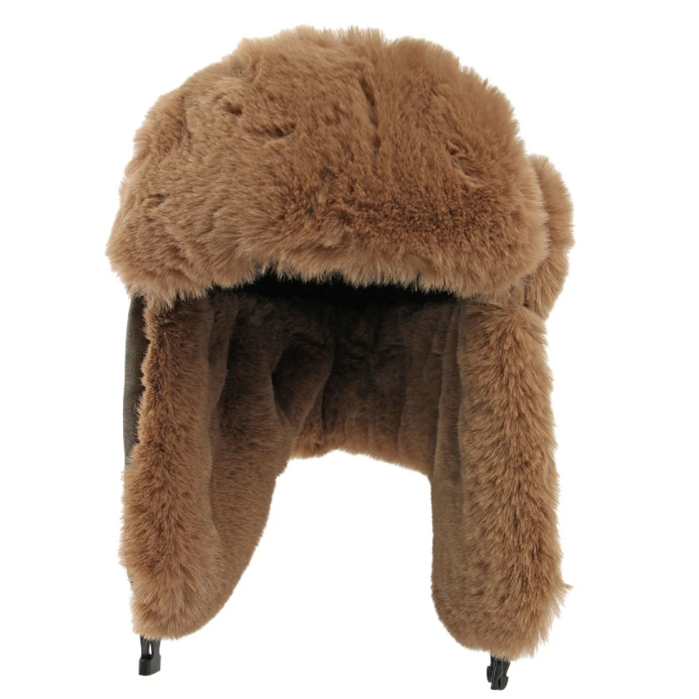 HT4983 Cappello russo Cappelli invernali spessi e caldi per uomo Donna Pelliccia soffice Cappello russo Maschio Femmina Sci Paraorecchie Cappello bomber antivento