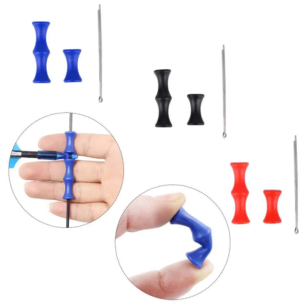 1set Silicone Bow String Finger Protector Saver Bowstring Finger Guard Saver Hunting-Archery Target Recurve Protective Gear Tool