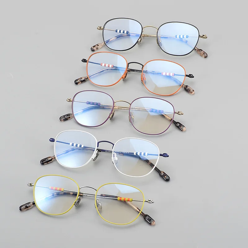 Personality Color Ultra Light Pure Titanium Glasses Frame Myopia Retro Fashion High Quality Prescription Glasses