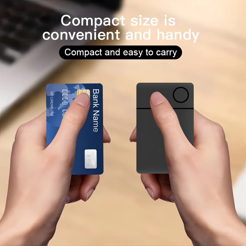 Luxury Smart GPS Tracker Card: Ultra-Thin, AirTag-Compatible, Waterproof Locator for Wallets & More - iOS Ready