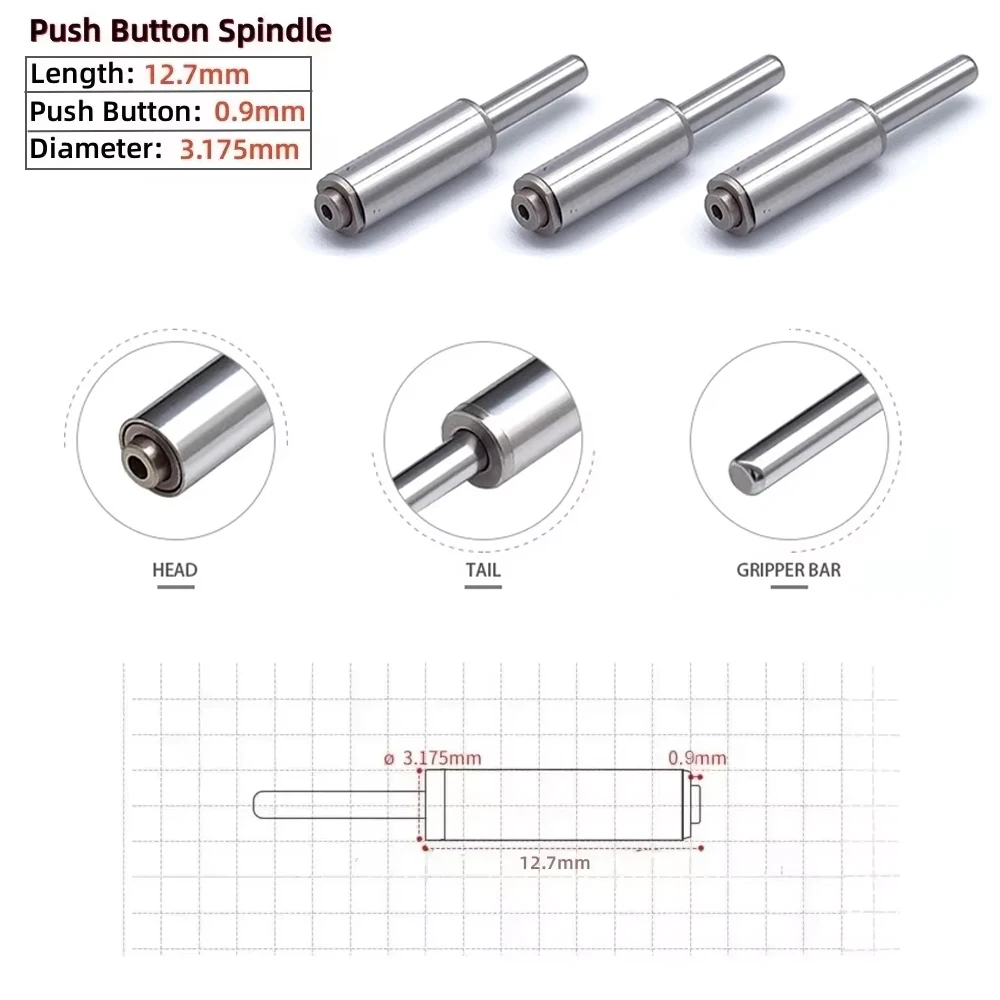 

3 Piece High Quality Dental Handpiece Spindle High Speed Push Button Axis Universal Fit for Dental Tool Repair and Maintenance
