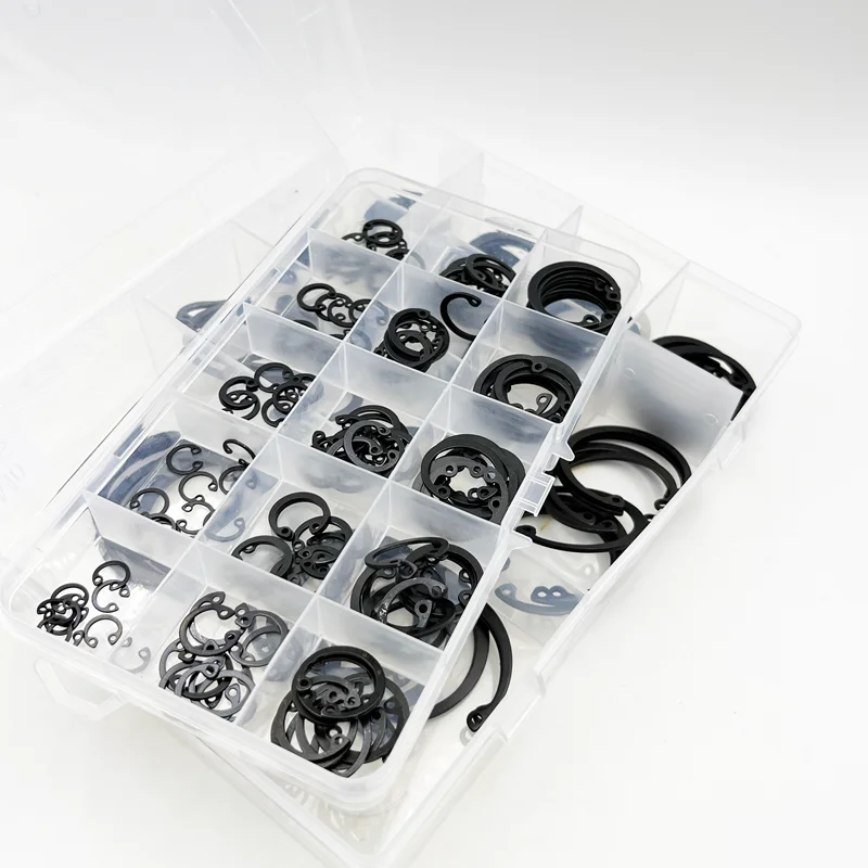 Interner Sicherungsring-Halteclip vom Typ C aus Edelstahl, Sicherungsring für Lochsortiment-Set, schwarzes Schaftlochloch 304, M8-M48 – Detail 4