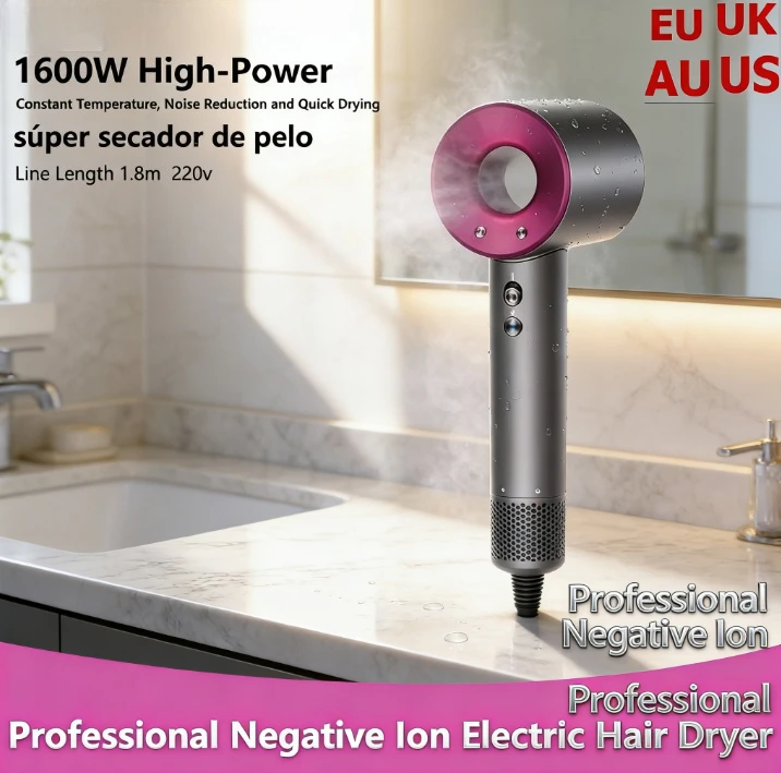 

2026 Professional Hair Dryer Fast Dry Ionic Hair Dryer No Hair Flick 1600W High-Speed Blow Dryer for Salon Home Use