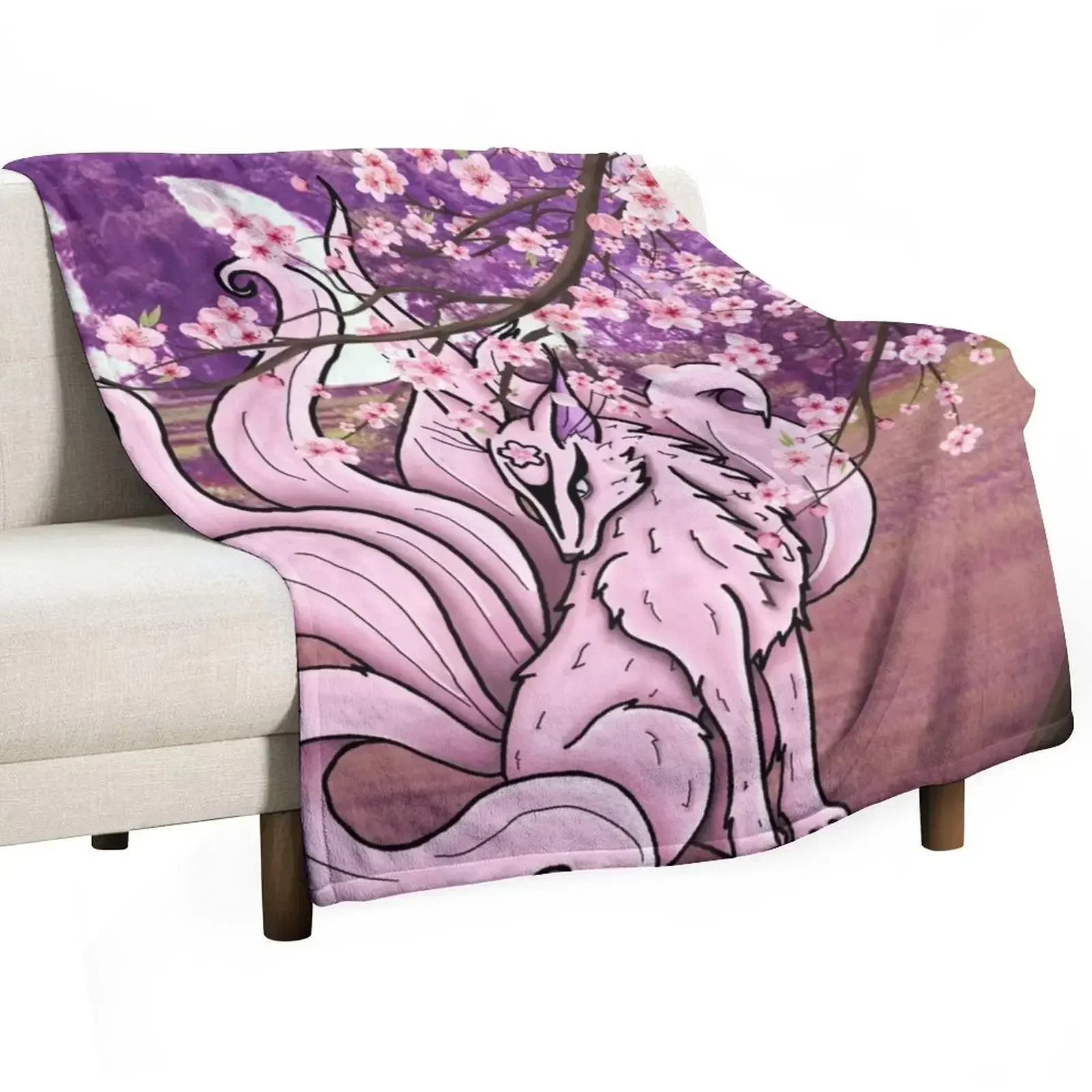 7tail fox Throw Blanket Decorative Beds Luxury Brand Warm Giant Sofa Blankets