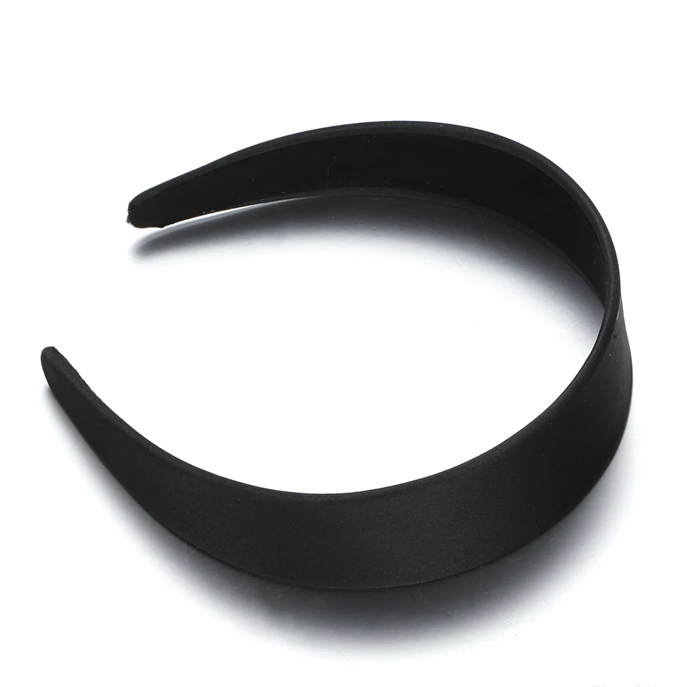 1pc Black Full Wrap Cloth Plastic Headband 1.5-4mm Wide Headband Base for Women DIY Headwear Jewelry Making Accessories view 2