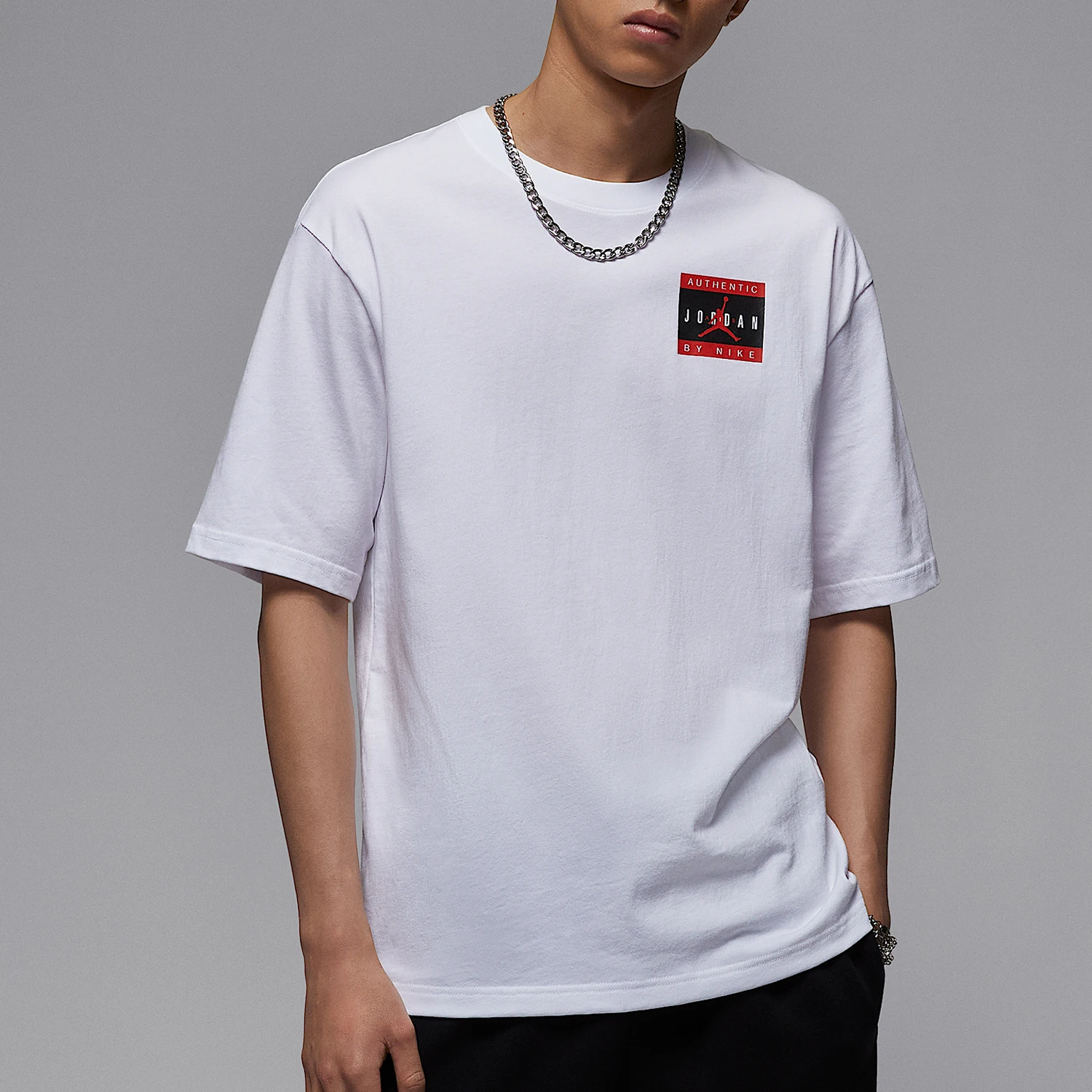 

Nike Genuine JORDAN Men's Pattern Knit Durable Round Neck Short Sleeve IF5620-100