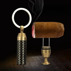 HONEST Brass 2-in-1 Cigar Keychain Cigar Accessories 8.5mm Cigar Knife and  Needle Holder Outdoor Portable Lighters Smoking Gift