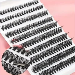 200 Pcs Fluffy D Curl Individual Lash Clusters, Natural Look Wispy Volume Lashes, DIY Eyelash Extensions 8-16MM,