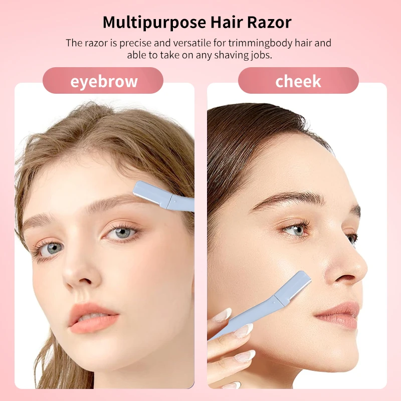 3 ピース/セットメイクアップツール眉毛トリマーかみそりリムーバーブレード安全な眉毛シェイパートリミングナイフ女性用保護カバー付き