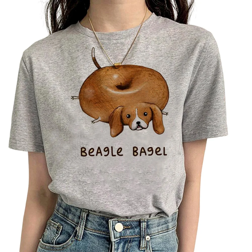 Beagle t-shirts women funny top girl 2000s streetwear harajuku clothes