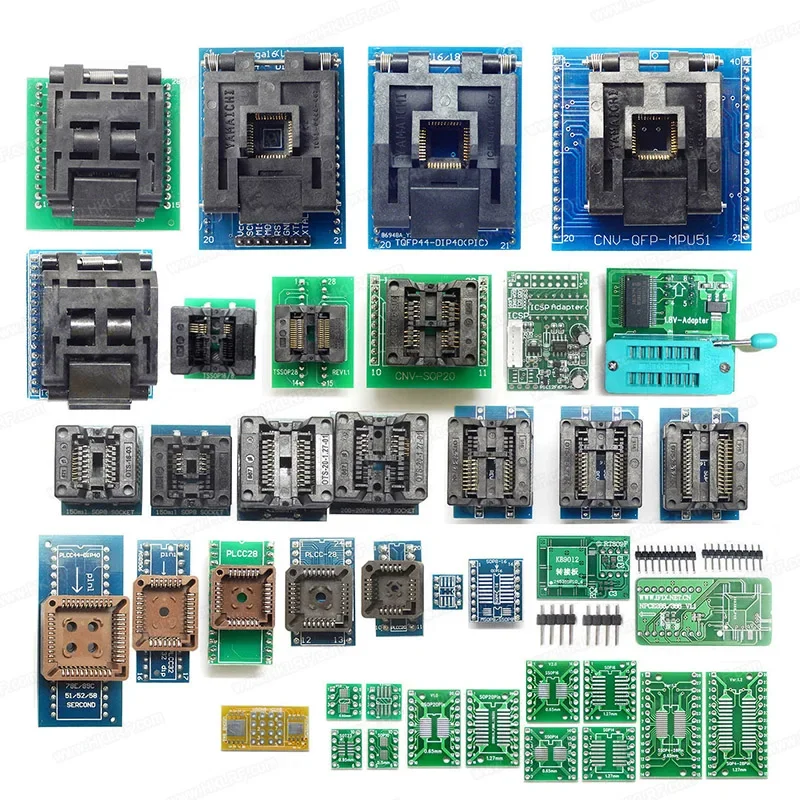 XGecu T48 [TL866-3G] EMMC FLASH IC Programmer with 50 SOP Adapters instead of TL866II TL866CS TL866A