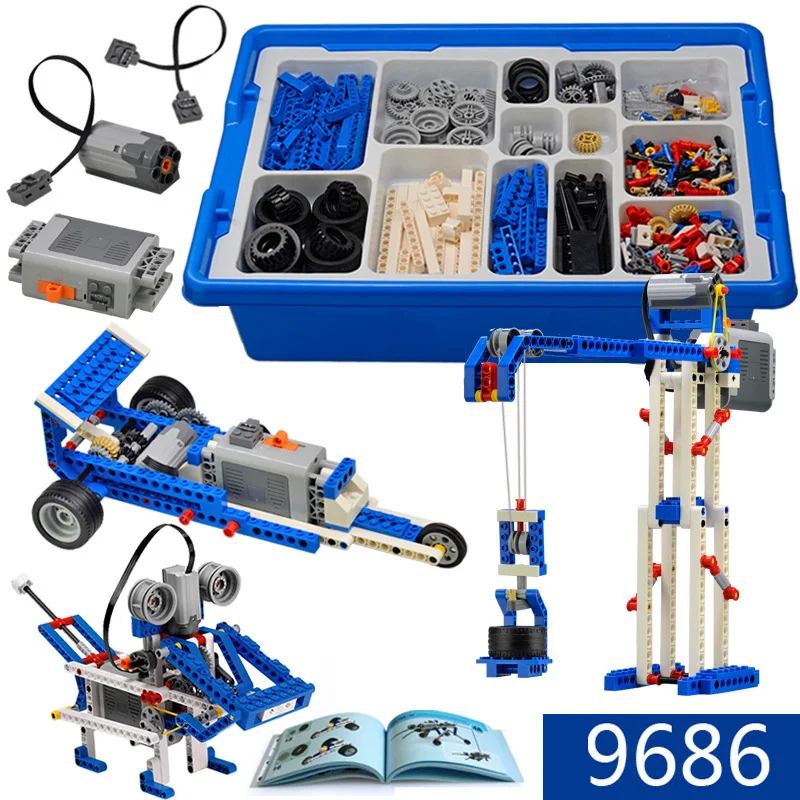 

Educational And Dacta Building Blocks Kit 9686 Simple And Motorized Mechanisms Base Set Moc Bricks Robot Diy Steam Children Toys