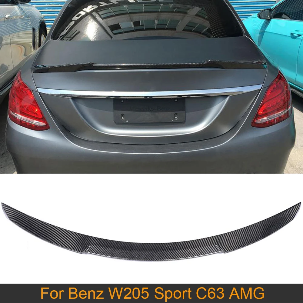 C Class Carbon Fiber Rear Trunk Spoiler Wing For Mercedes Benz W205 C63 AMG C180 C200 C250 Sedan 4 Door 2015 - 2017 Rear Spoiler