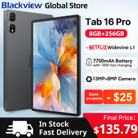 Blackview Tab 16 Pro Tablets 11'' FHD+ Display Widevine L1 8GB 256GB Unisoc T616 Android 14 7700mAh 4G Tablet Pad PC