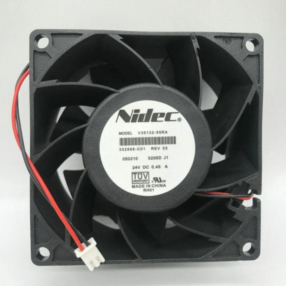 V35132-55RA Server Fan for Nidec High Air Axial Flow Power Supply Inverter Cooing Fan 24V 0.45A 8CM 8038 80x80x38mm 2-Wire