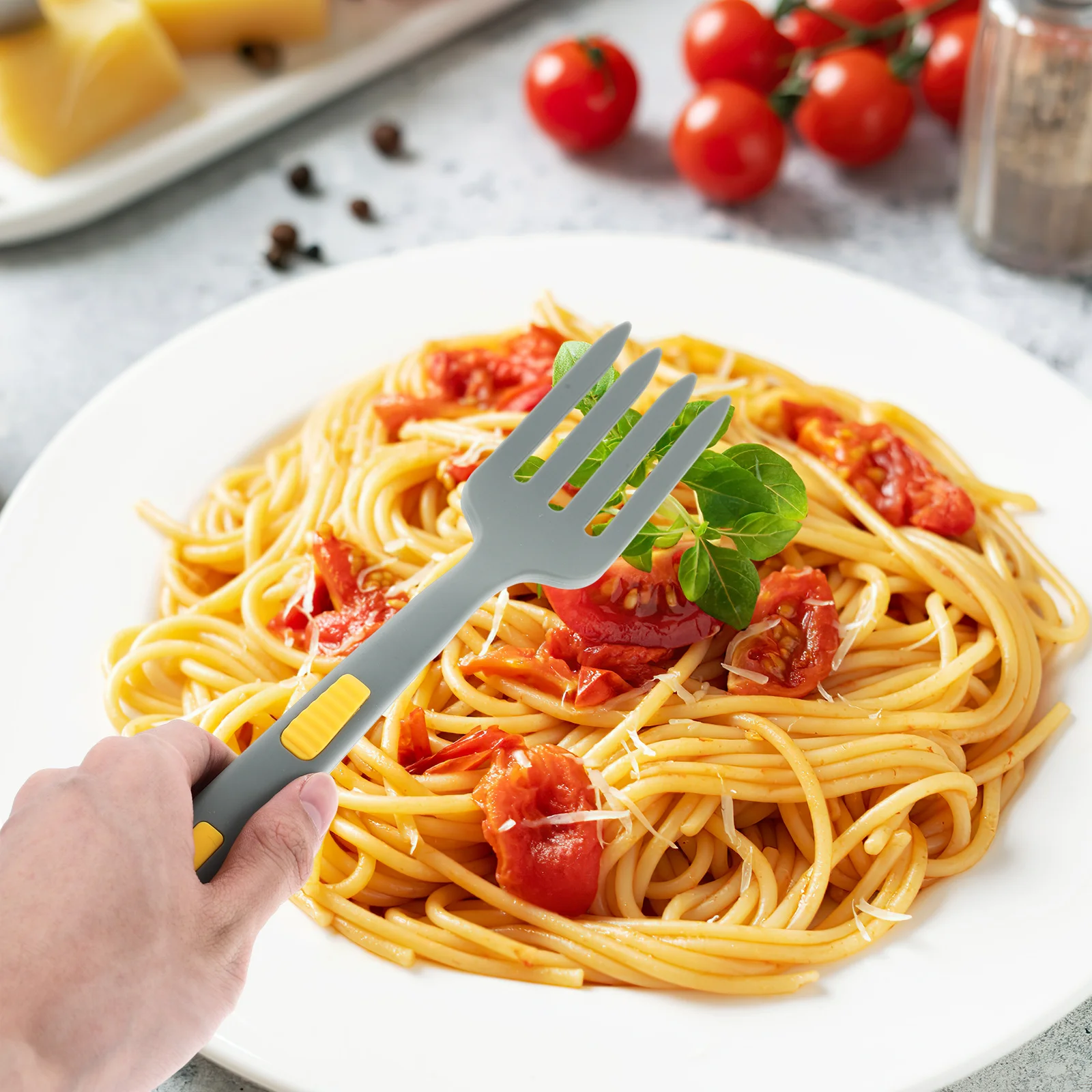 

Silicone Cooking Fork Heat Resistant Smooth Edge Salad Noodle Mixing Tool Reusable Kitchen Gadget For Home Restaurant