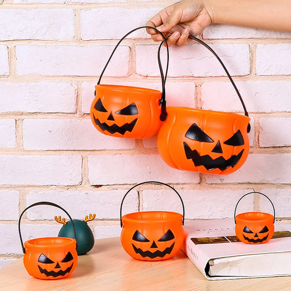 

5pcs Pumpkin Candy Jar Halloween Ornament Prop Creative Festival Decor For Home Garden Haunted House Decoration