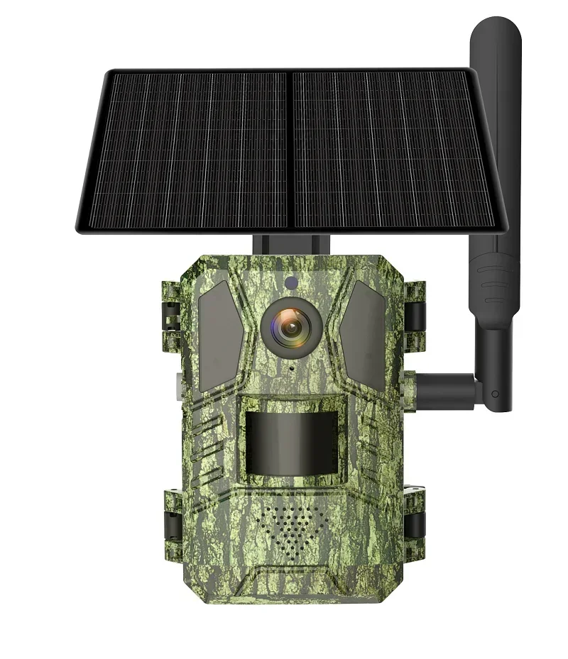 H10 H20 4G Solar Outdoor Wildlife Trail Camera 4MP CMOS Ip66 Waterproof Video Solar Hunting Camera with Ai Move Detection Alarms