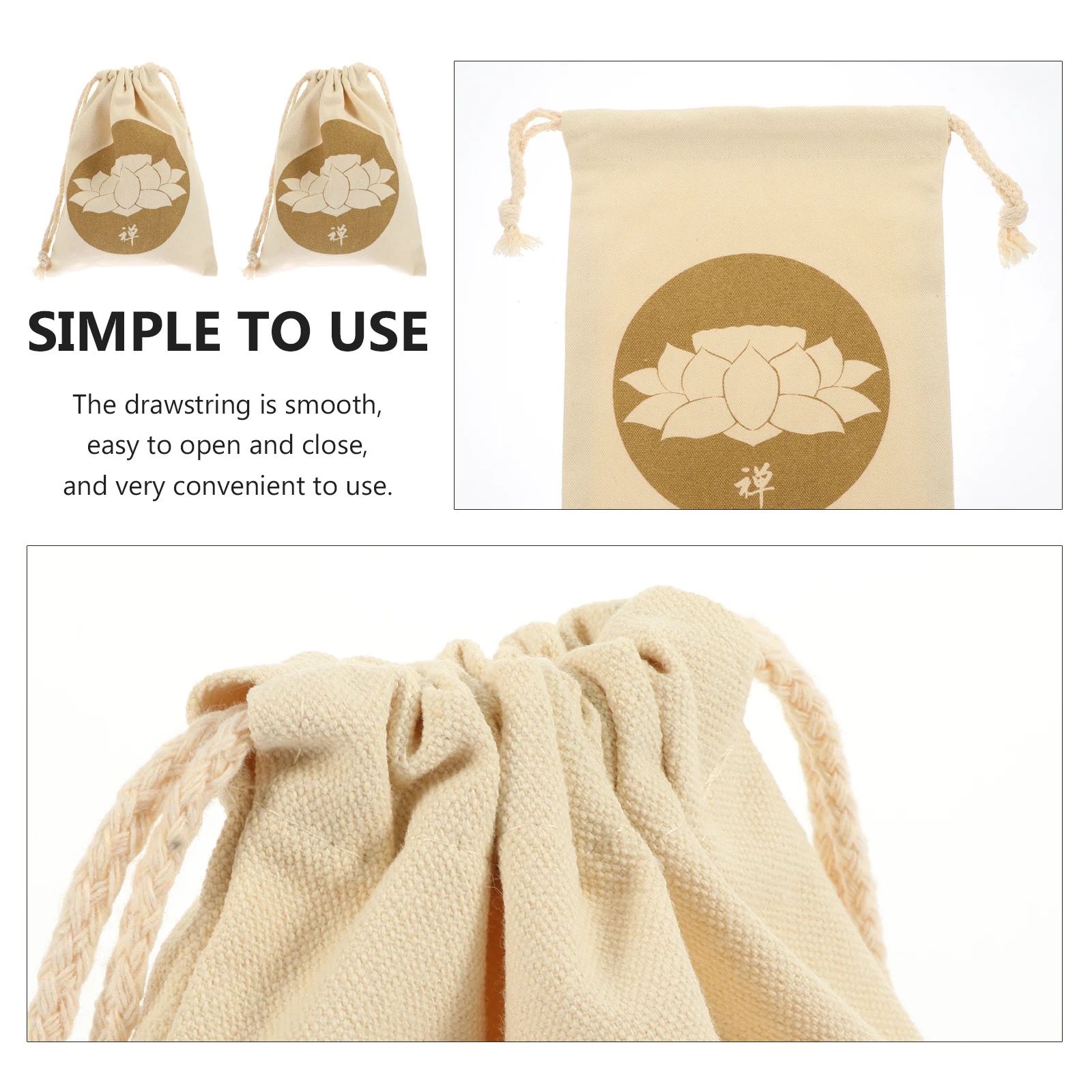 

Buddha Sound Bowl Bag Cotton Linen Storage Pouch Durable Compact Singing Bowl Holder Meditation Tibetan Musical Instruments