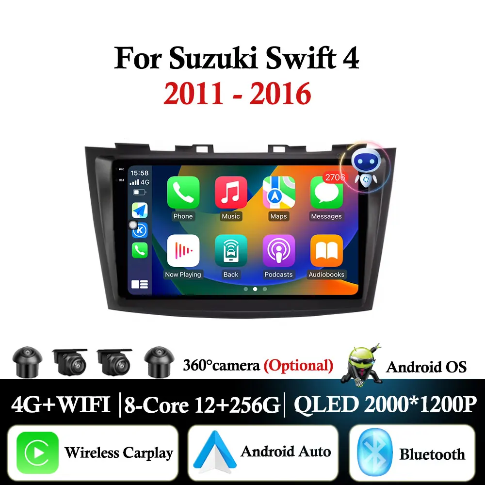Android 15 For Suzuki Swift 4 2011 2012 2013 2014 - 2016 Car Radio Multimedia Video Player GPS DSP Stereo BT WiFi Touch Screen