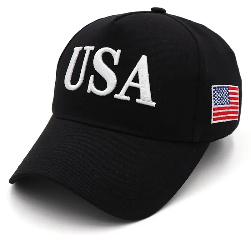 2024 New American Election Hat Letter Embroidered Red Cap American Flag Baseball Cap Party Assembly Hat view 4