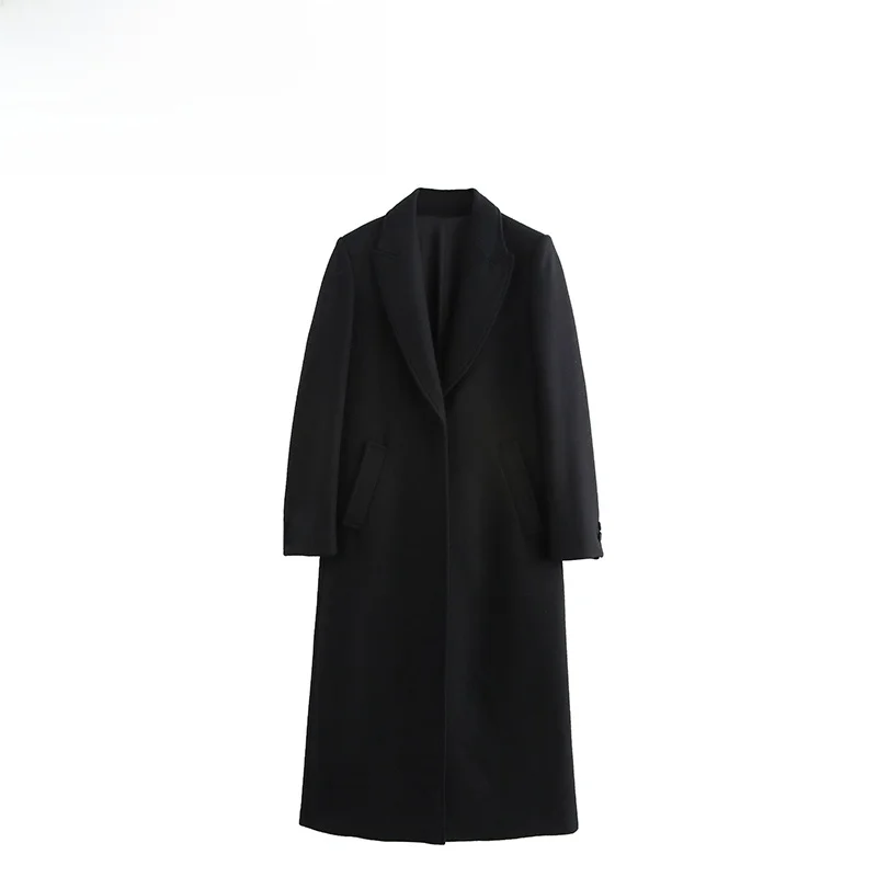 

ZBZA Autumn New Faionable Long Coat Jaet Women's Street Sle Polyester Fiber Full Matched Design Outerwear 97347