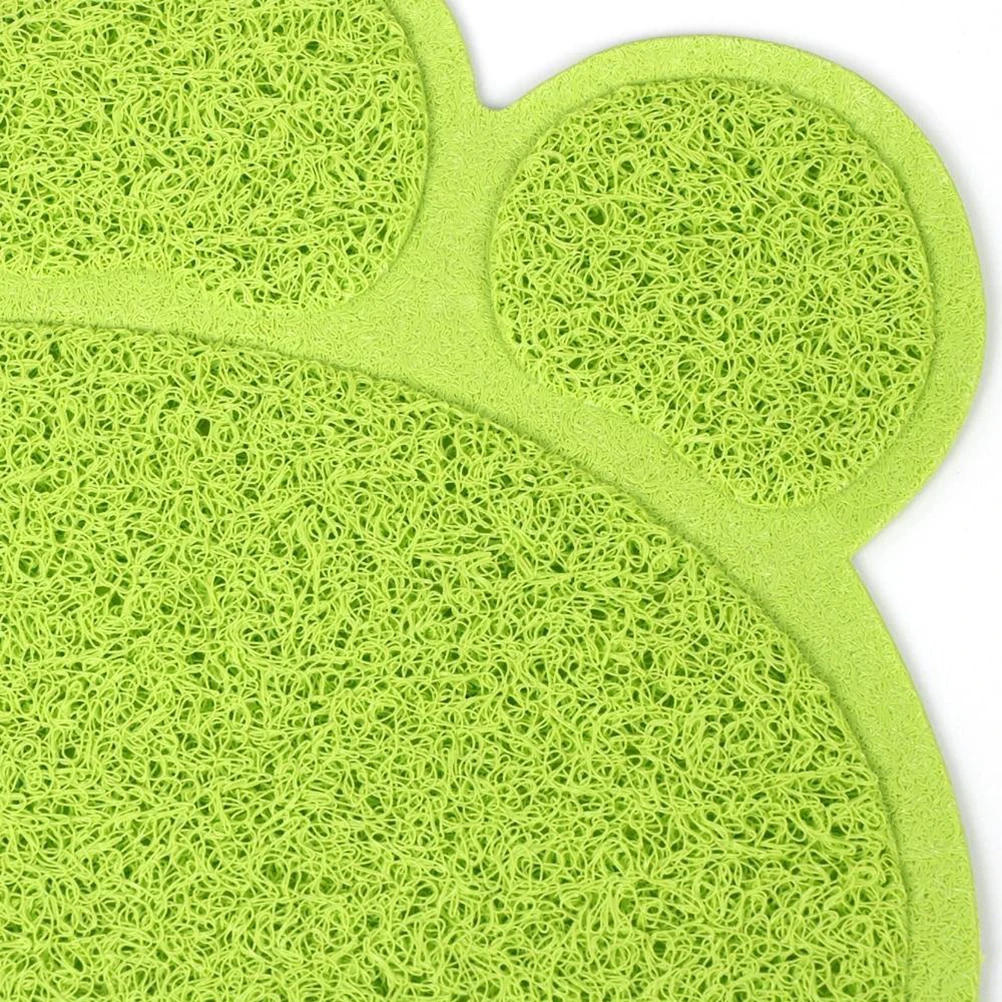 

Cat Litter Mat Non-slip Pet Paw Shape Mat Pet Dog Cat Puppy Kitten Dish Bowl Food Water Placemat Mat 30*40cm (Green)