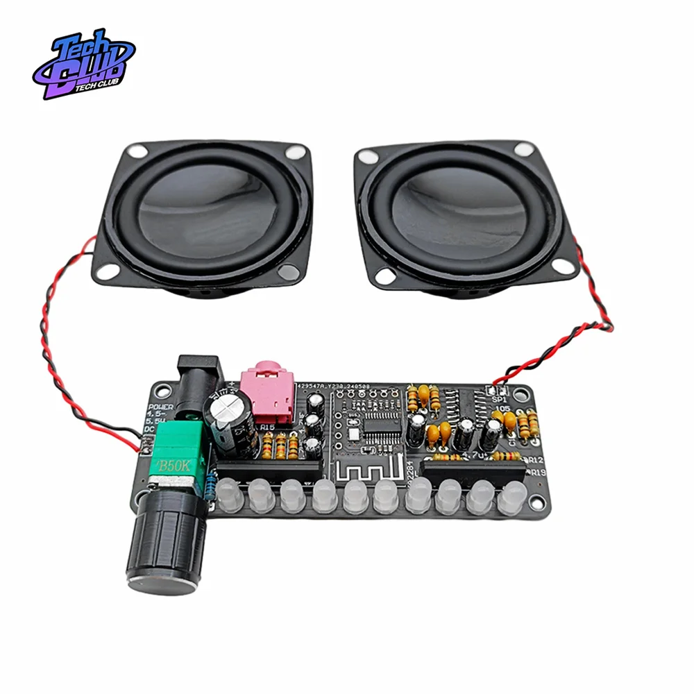 DC5V 5W Bluetooth Speaker Kit DIY Soldering Project Spectrum USB Electronic Amplifier Stereo Speaker DIY Kit for Learning Kit