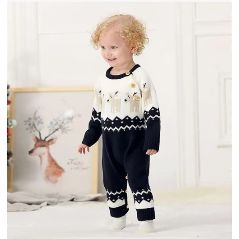 سترة عيد الميلاد للأطفال الصغار ملابس الرنة بأكمام طويلة ملابس حمراء بيبي روبا بيبي نينا بذلة جديدة